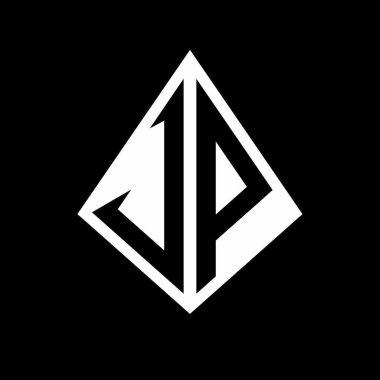 Prizma şekilli tasarım şablonu olan VP logo harfleri monogram vektör simgesi modern