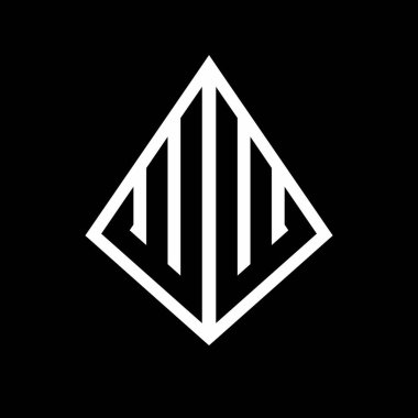 WW logo harfleri prizma şekilli tasarım şablon ikonu modern