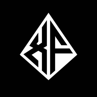 Prizma şekilli tasarım şablon ikonu modern XF logo harfleri.