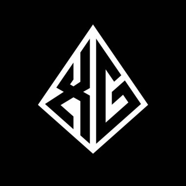 Prizma şekilli tasarım şablon ikonu modern XG logo harfleri monogram