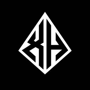 Prizma şekilli tasarım şablon simgesi modern XH logo harfleri.