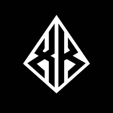 Prizma şekilli tasarım şablonu olan XK logo harfleri monogramı