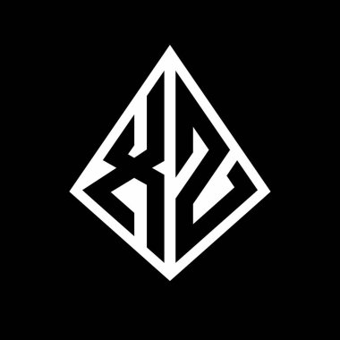 Prizma şekilli tasarım şablon ikonu modern XZ logo harfleri.