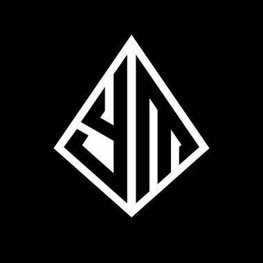 Prizma şekilli tasarım şablon ikonu modern olan YM logo harfleri.