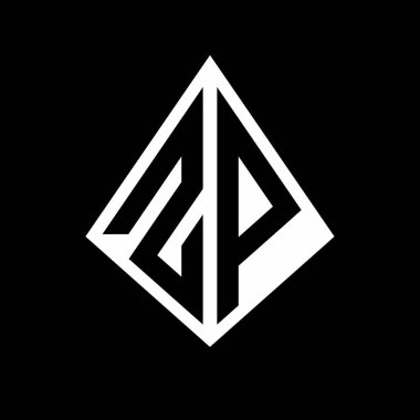 Prizma şekilli tasarım şablon ikonu olan ZP logo harfleri monogram modern