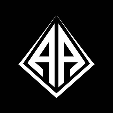 Prizma şekilli tasarım şablonu olan AA logo harfleri monogramı.