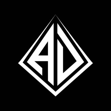 AD logo harfleri prizma şekilli tasarım şablon ikonu modern