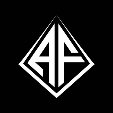 Prizma şekilli tasarım şablon ikonu modern AF logo harfleri.