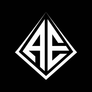 Prizma şekilli tasarım şablonu olan AE harfleri monogram vektör simgesi modern