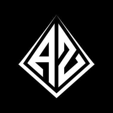 Prizma şekilli tasarım şablon ikonu modern AZ logo harfleri.