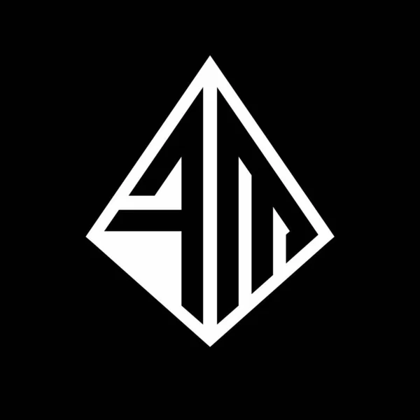 Monograma Letras Logotipo Com Prisma Forma Design Modelo Vetor Ícone —  Vetores de Stock