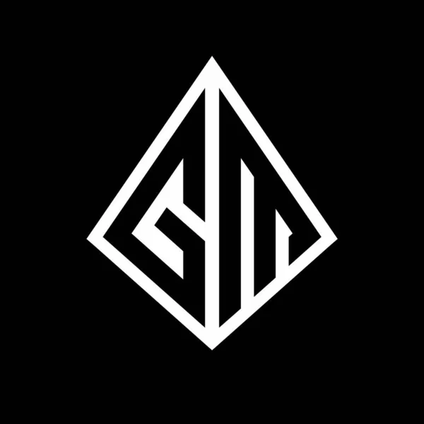 Prizma şekilli tasarım şablonu olan GM logo harfleri monogramı.
