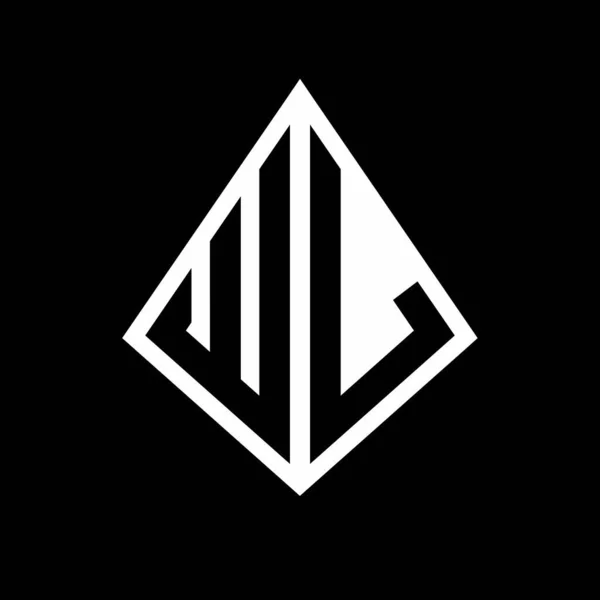 Logo Buchstaben Monogramm Mit Prisma Form Design Template Vektor Icon — Stockvektor