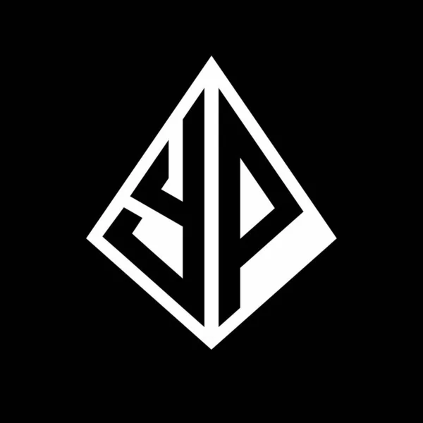 Logo Letras Monograma Con Forma Prisma Diseño Plantilla Vector Icono — Vector de stock