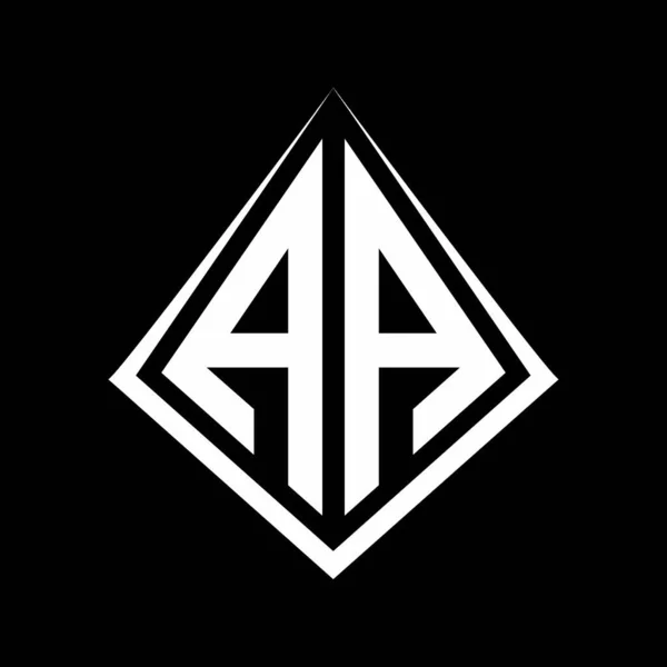 Prizma şekilli tasarım şablonu olan AA logo harfleri monogramı.