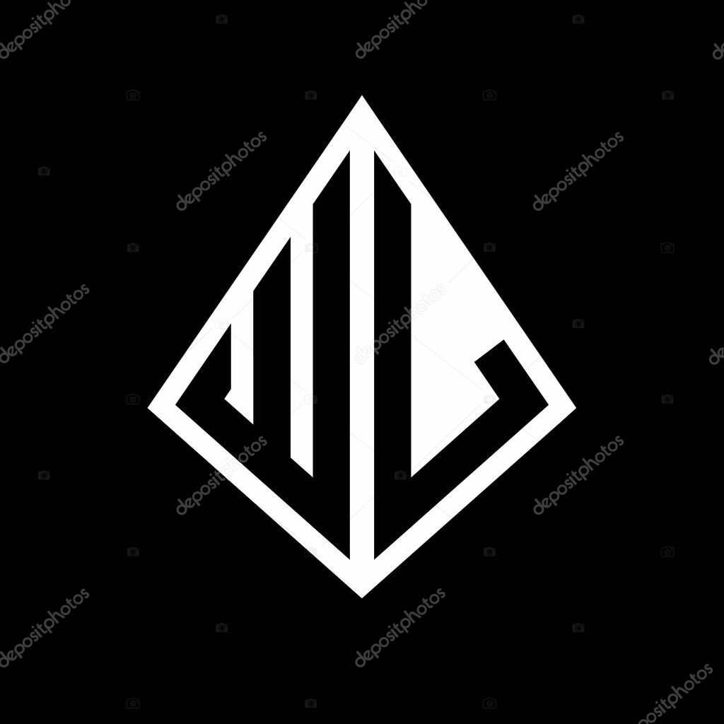 WL logo letters monogram with prisma shape design template vector icon modern