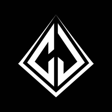 Prizma şekilli tasarım şablon ikonu modern CJ logo harfleri.