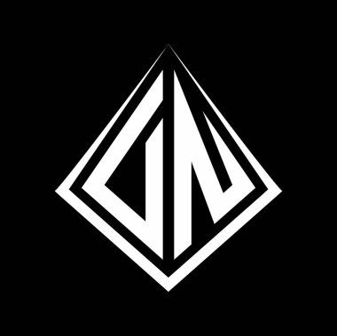 Prizma şekilli tasarım şablon ikonu modern DN logo harfleri harfleri.