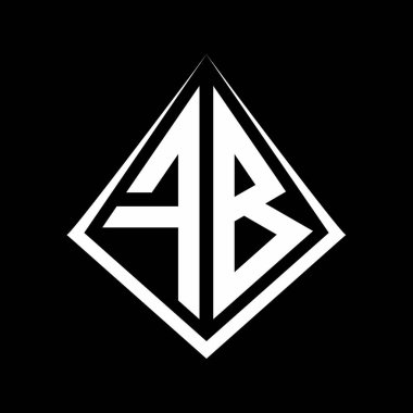 Prizma şekilli tasarım şablon ikonu modern FB logo harfleri.