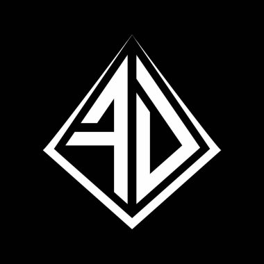 FD logo harfleri prizma şekilli tasarım şablon ikonu modern