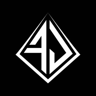 Prizma şekilli tasarım şablon ikonu modern FJ logo harfleri.