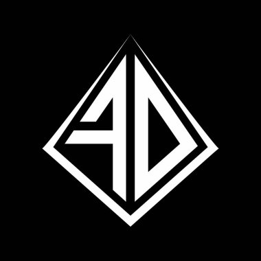 Prizma şekilli tasarım şablon ikonu modern olan FO logo harfleri.