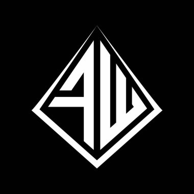 Prizma şekilli tasarım şablon ikonu modern FW logo harfleri.