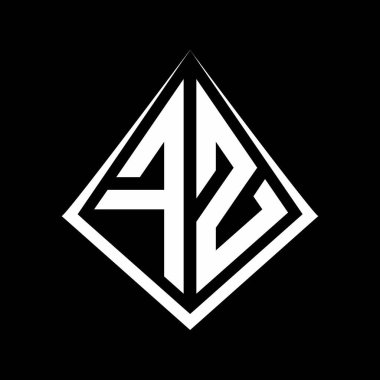 Prizma şekilli tasarım şablon ikonu modern FZ logo harfleri.