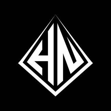 Prizma şekilli tasarım şablon ikonu modern HN logo harfleri.