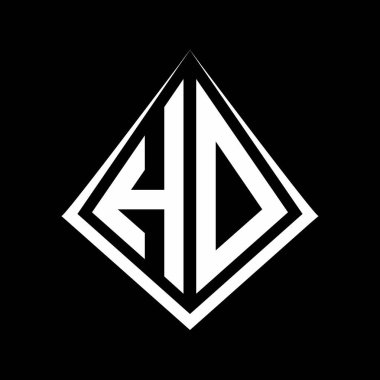 Prizma şekilli tasarım şablonu olan HO harfleri monogram vektör simgesi modern