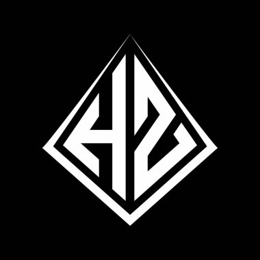 Prizma şekilli tasarım şablon ikonu modern HZ logo harfleri.