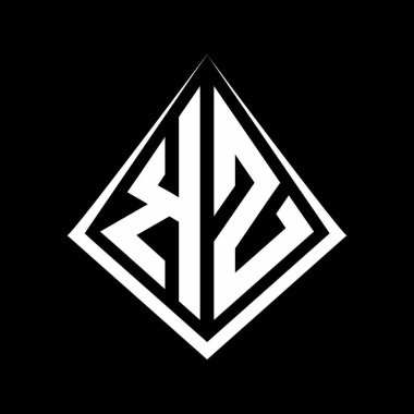 Prizma şekilli tasarım şablon ikonu modern KZ logo harfleri harfleri.