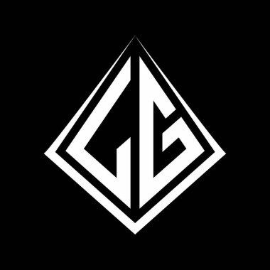 Prizma şekilli tasarım şablon ikonu modern LG logo harfleri monogram