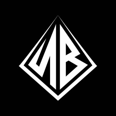 Prizma şekilli tasarım şablon ikonu modern NB logo harfleri.