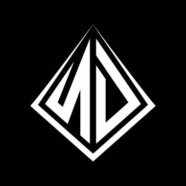 Prizma şekilli tasarım şablon ikonu modern ND logo harfleri.