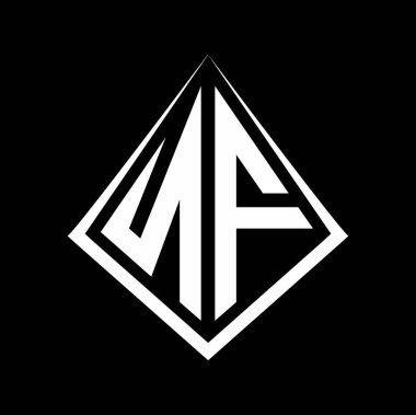 Prizma şekilli tasarım şablon ikonu modern NF logo harfleri.