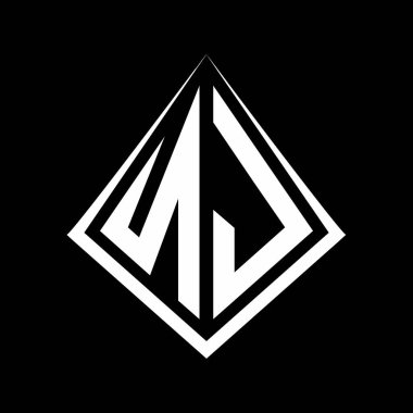 Prizma şekilli tasarım şablon ikonu modern NJ logo harfleri harfleri.