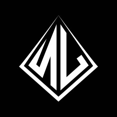 Prizma şekilli tasarım şablonu olan NL logo harfleri monogram vektör simgesi modern