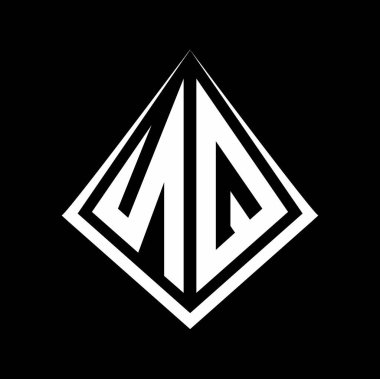 Prizma şekilli tasarım şablon ikonu modern NQ logo harfleri.