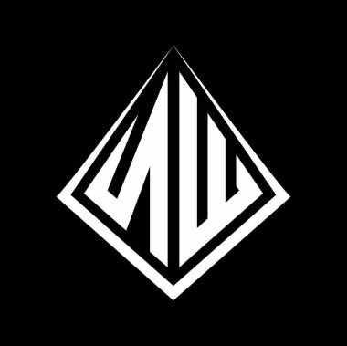 Prizma şekli tasarım şablonu olan NW logo harfleri monogram vektör simgesi modern