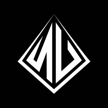Prizma şekilli tasarım şablon ikonu modern NU logo harfleri.