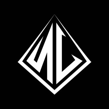 Prizma şekilli tasarım şablon ikonu modern NV logo harfleri.