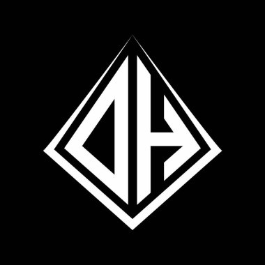 Oh logo harfleri prizma şekilli tasarım şablon ikonu modern
