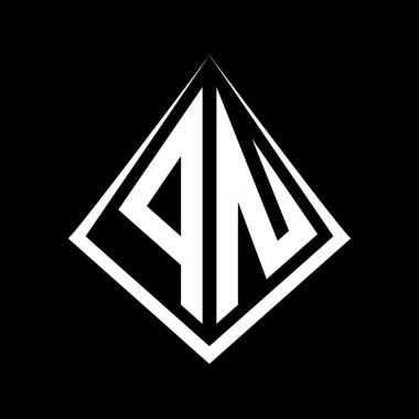 Prizma şekilli tasarım şablon ikonu modern PN logo harfleri.