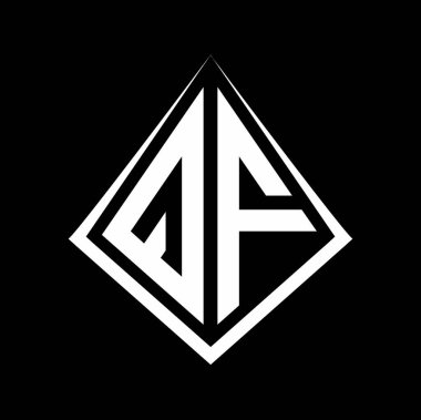 Prizma şekilli tasarım şablon ikonu modern QF logo harfleri.