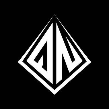 Prizma şekilli tasarım şablon ikonu modern QN logo harfleri.