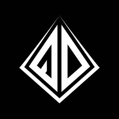 Prizma şekilli tasarım şablon ikonu modern QO logo harfleri.