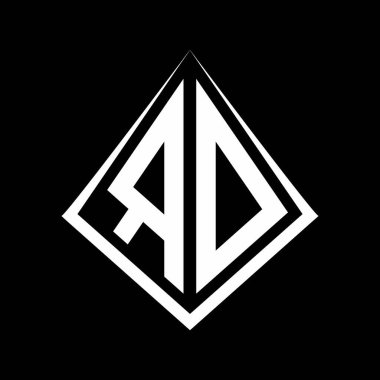 Prizma şekilli tasarım şablon ikonu modern RO logo harfleri.