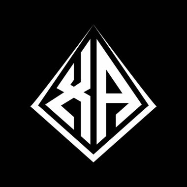 Prizma şekilli tasarım şablon ikonu modern XA logo harfleri.