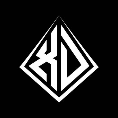 Prizma şekilli tasarım şablon ikonu modern XD harfli monogram